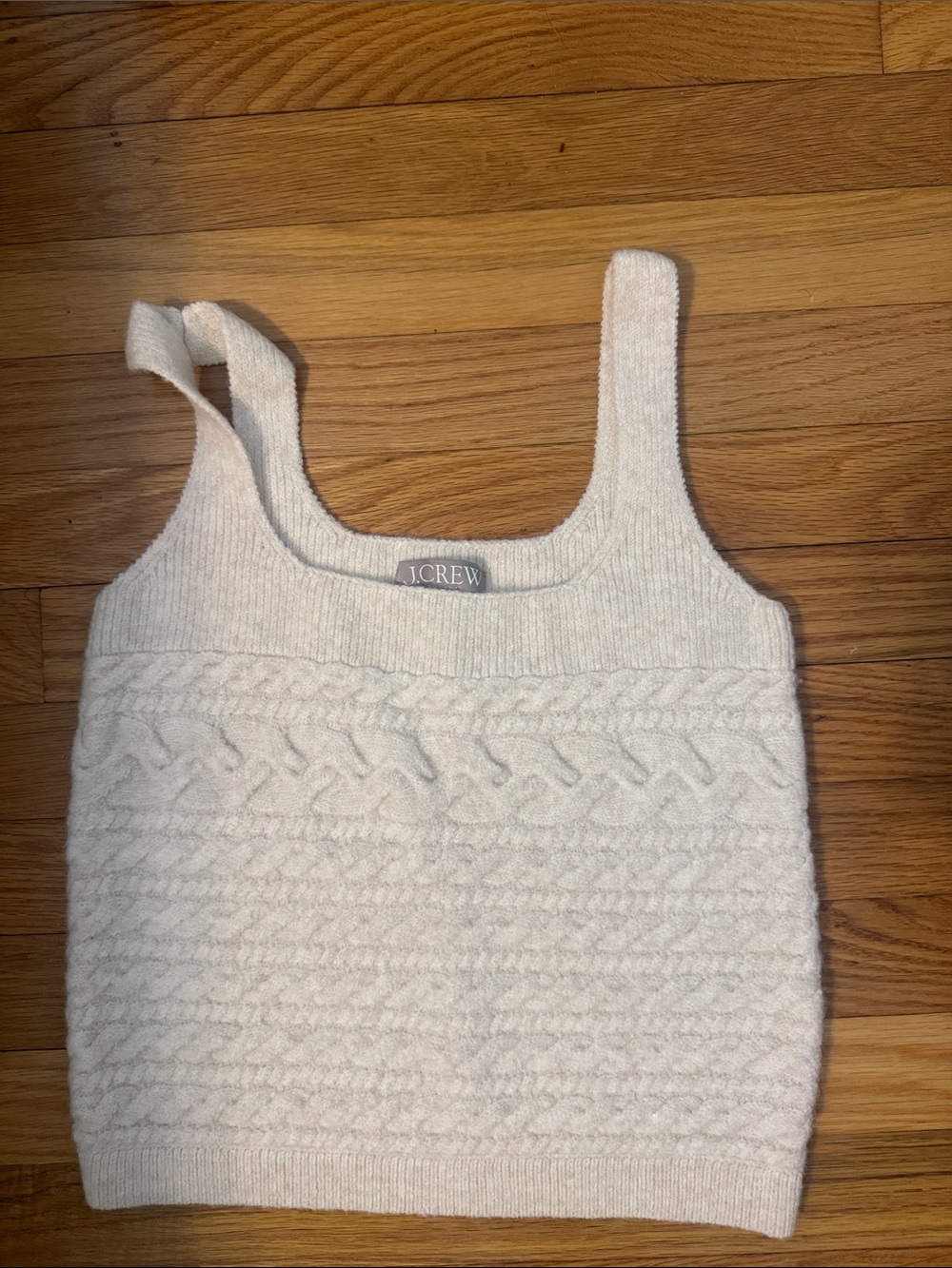 J. Crew Cream Cable Knit Cropped Tank